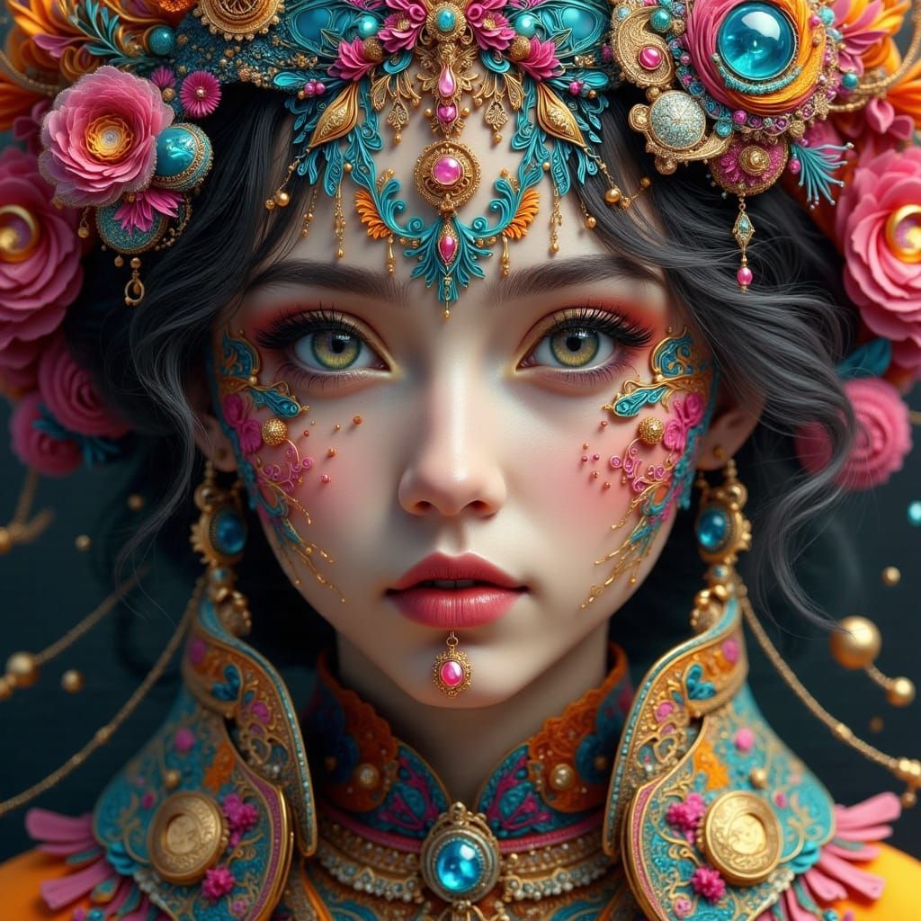 Hyperrealistic Portrait of a Futuristic Beauty