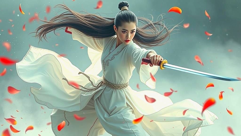 Martial Arts Goddess in Ethereal Combat