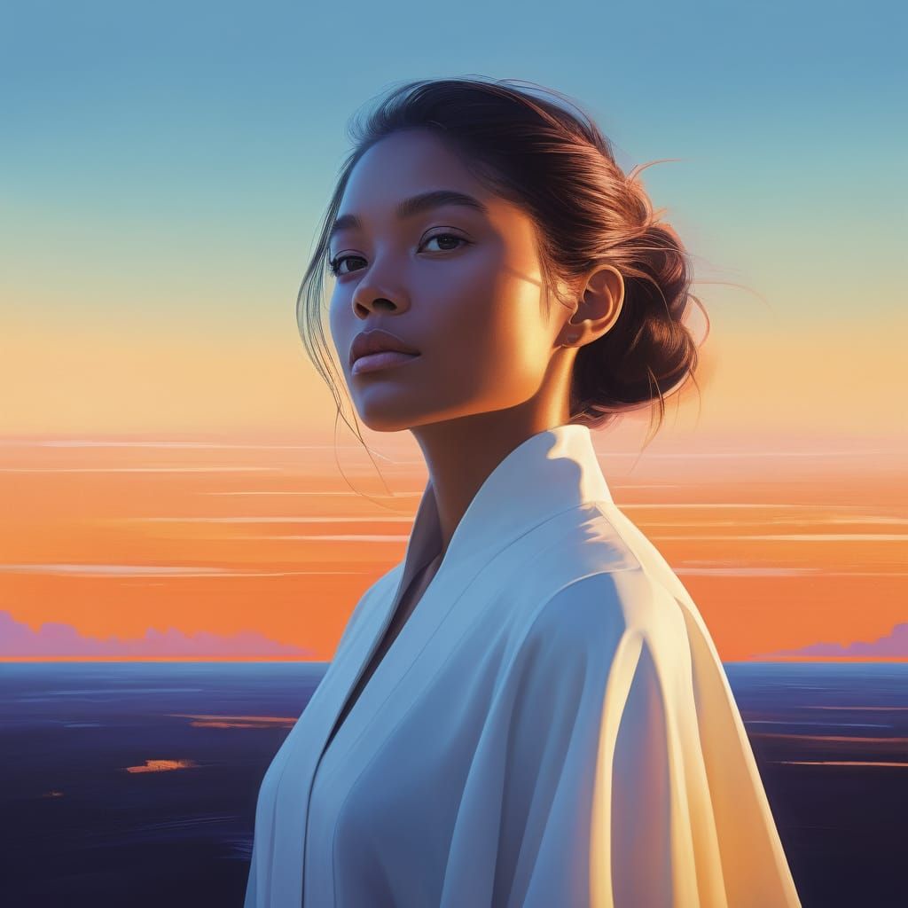 Woman Unlocks Inner Potential with Radiant Light and Optimis...