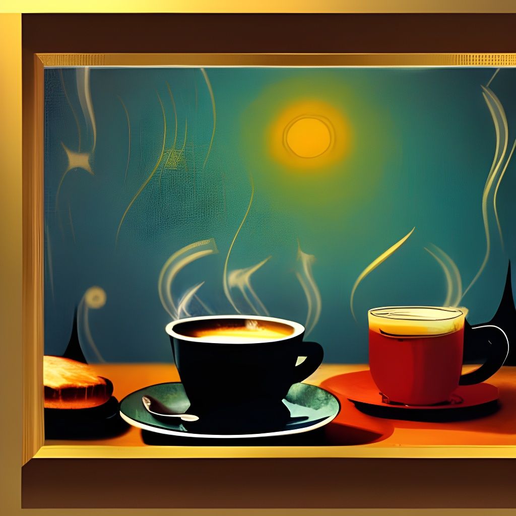 1950s Breakfast Scene in Splash Art Style