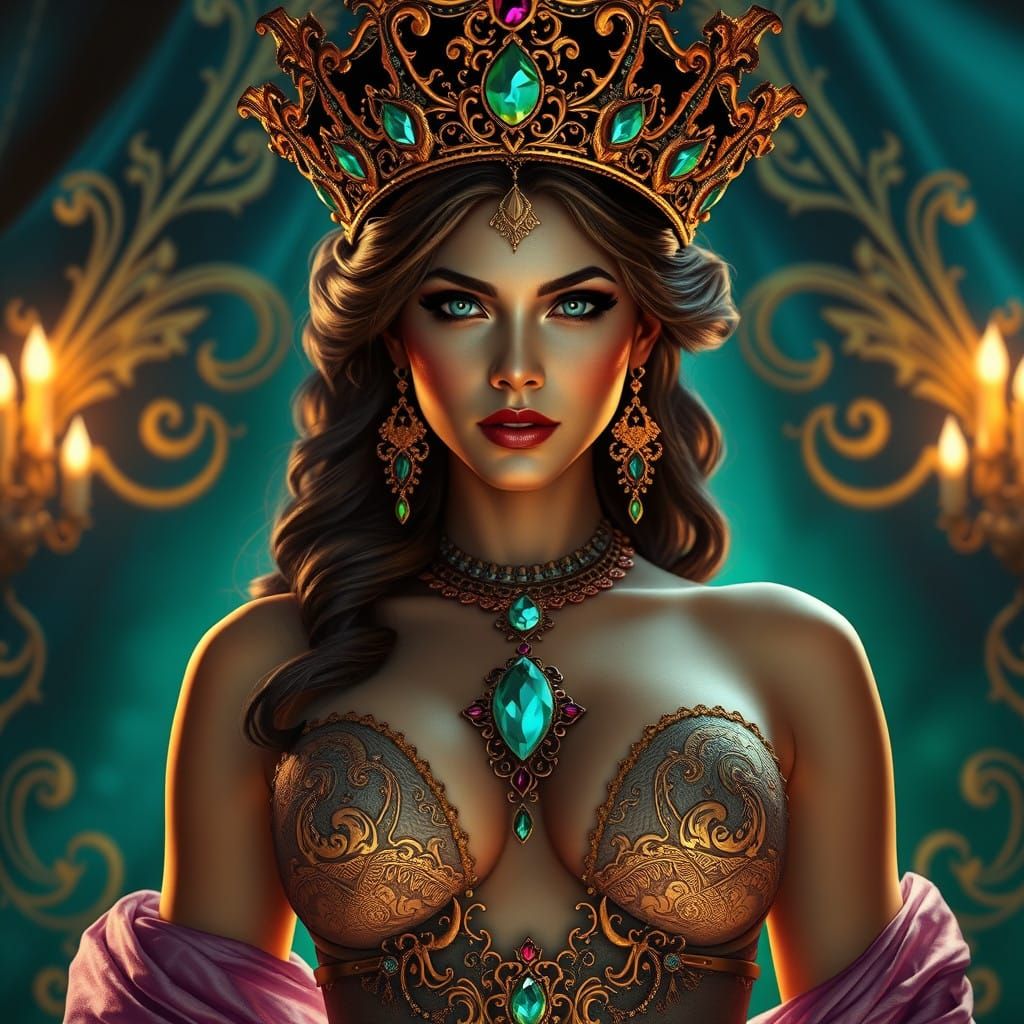 Regal Queen in Ornate Splendor