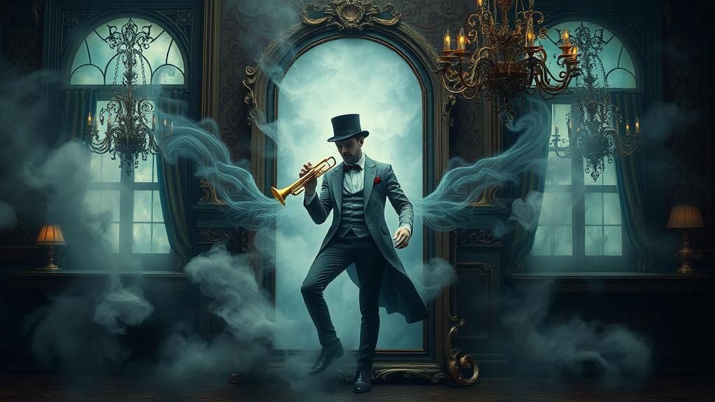 Ethereal Figure Emerges from Mystical Mirror