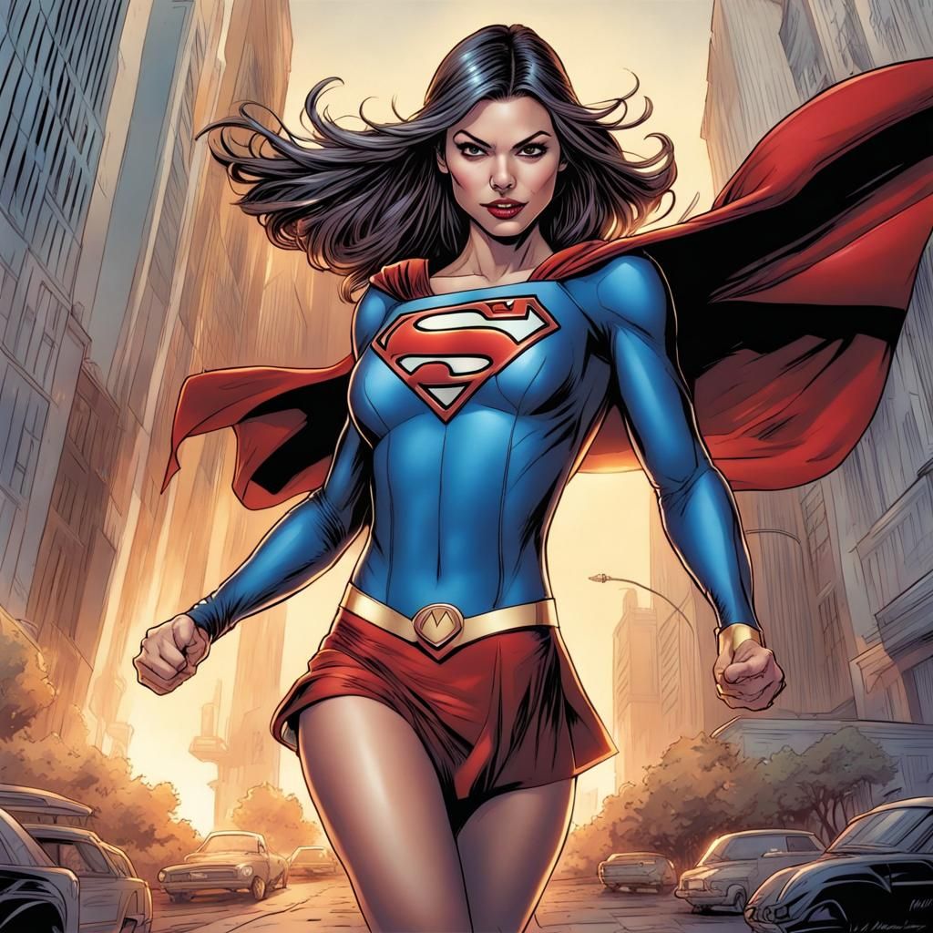 Supergirl in Modern Comic Book Art Style