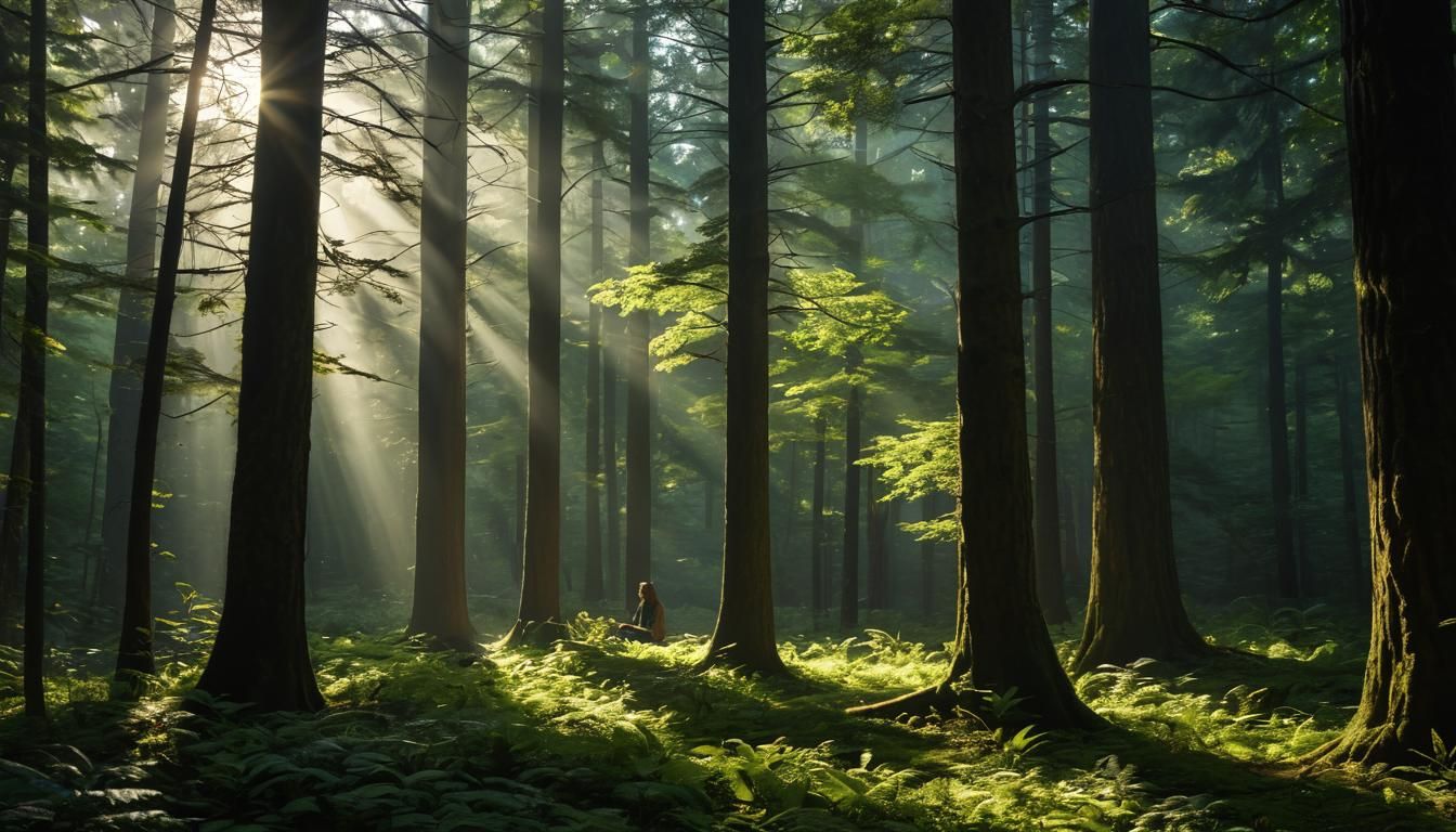 Create a breathing double exposure image that combines two d...