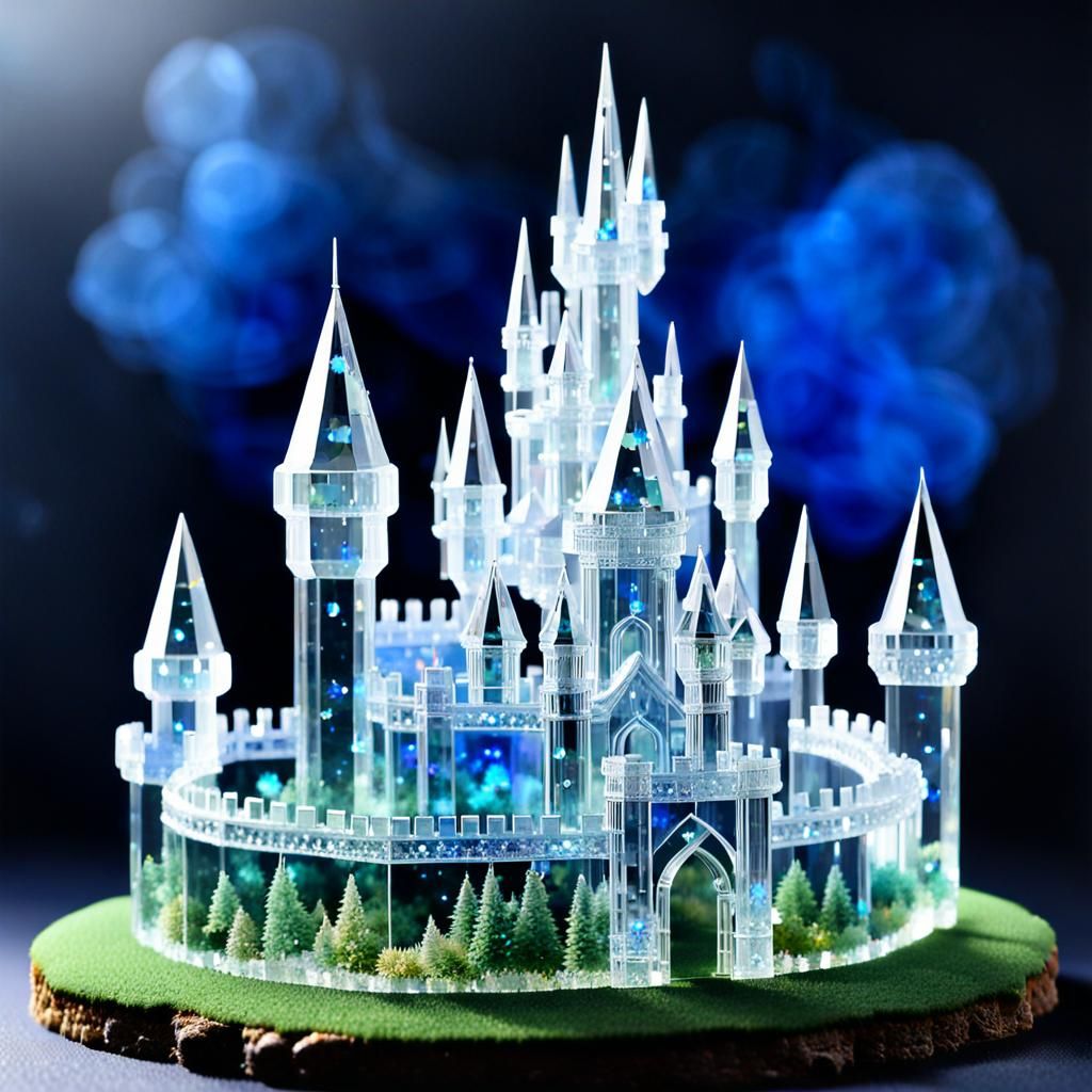 Luminous Crystal Castle: A Transparent Masterpiece