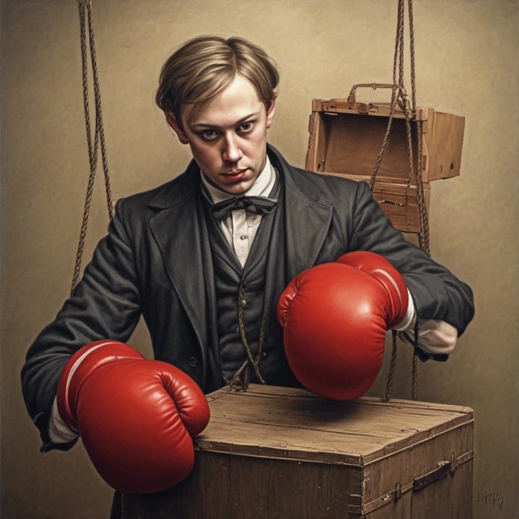 Box Marionette with Boxing Gloves