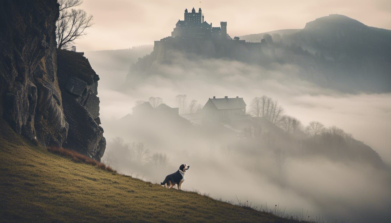 Swiss Mountain Dog Guardian of Ancient Castle