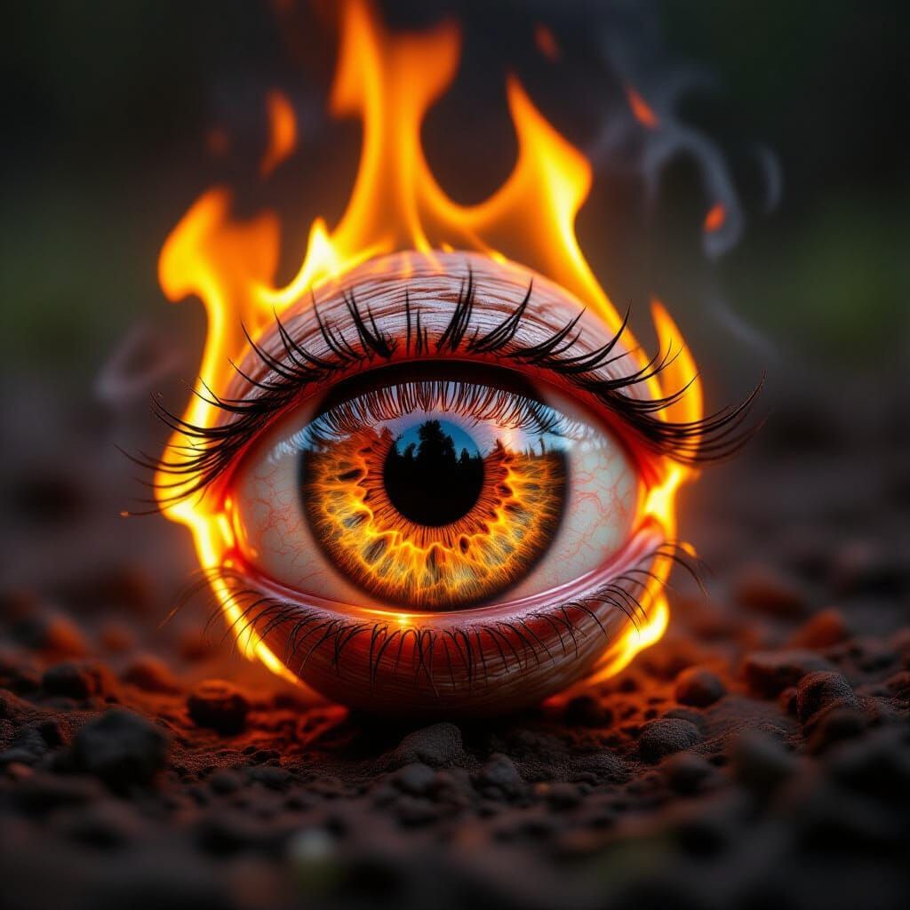 Flaming Eyeball: A Surreal Vision