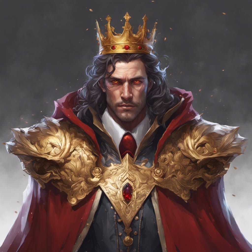 King with Cape: Detailed Portrait