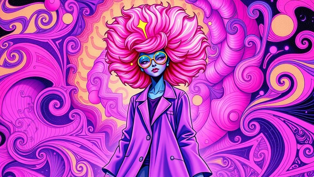 Funk Art Princess Bubblegum in a Surreal Fractal Vortex