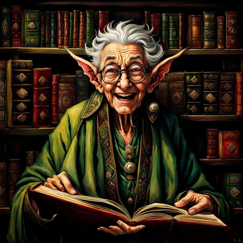 Eccentric Fae Reading to Goblins in Library
