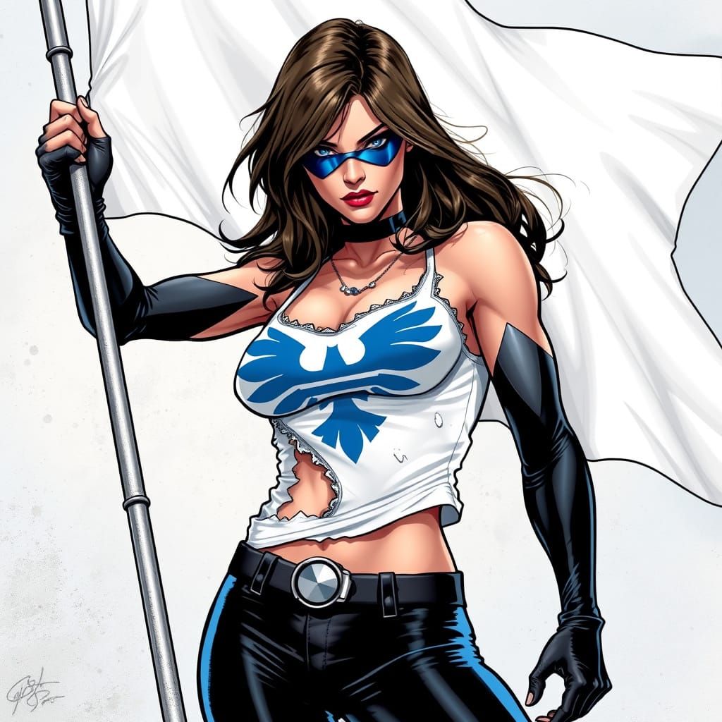 1960s Spy Femme Fatale in Comic Book Style