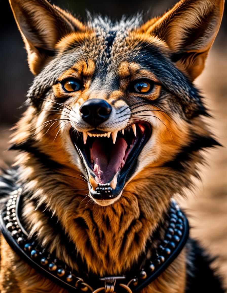 Hyperrealistic Laughing Jackal in Cinematic HDR
