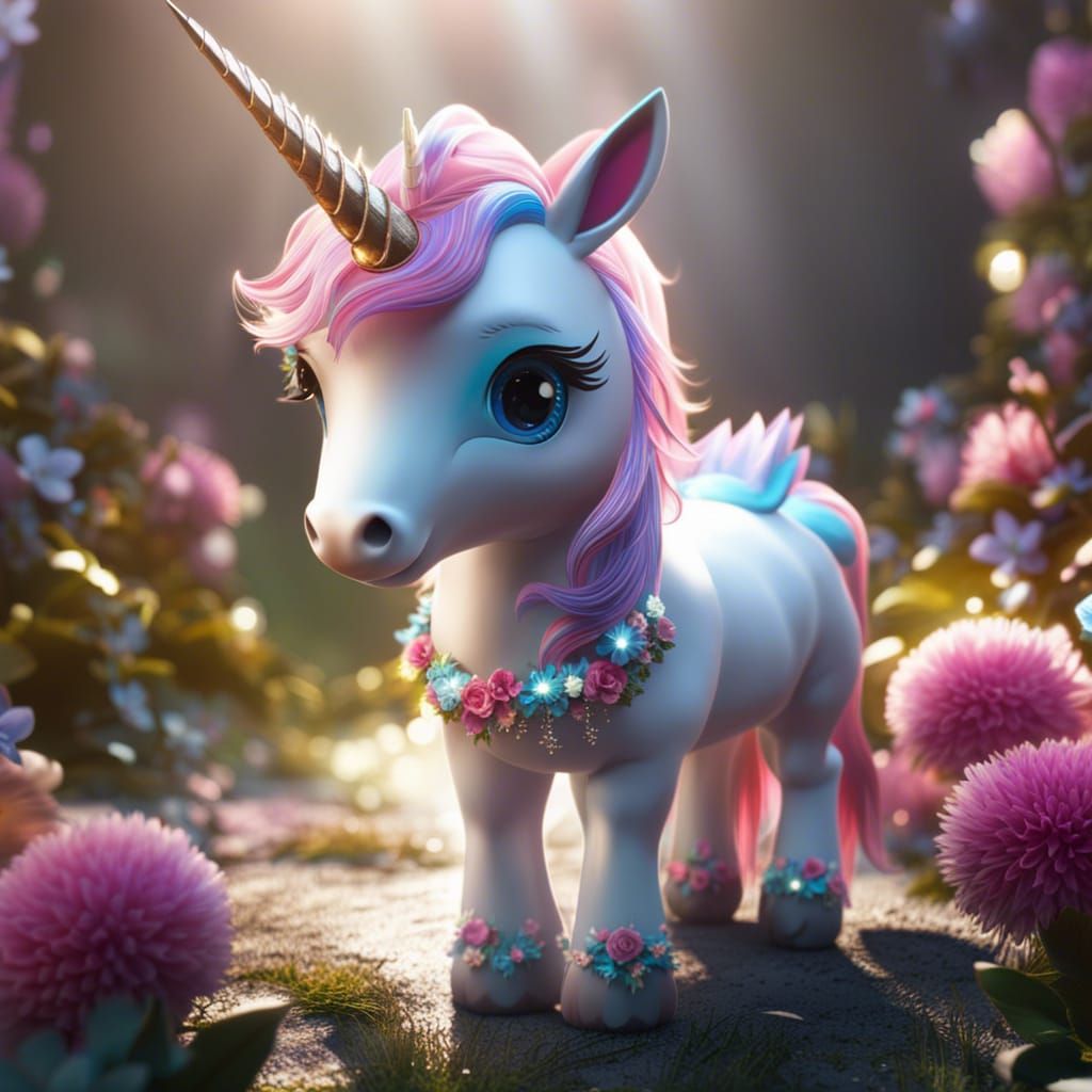 Adorable Sparkling Unicorn in High Quality CGI