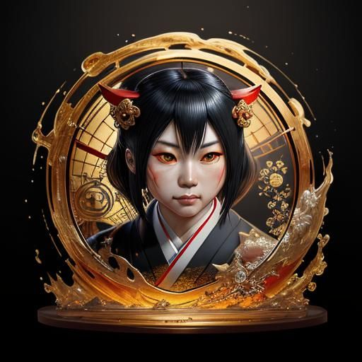 Maneki Neko Fusion Portrait in Hyperdetailed Concept Art