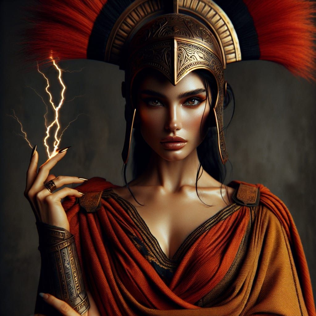 Etruscan Goddess of War and Wisdom in Ancient Armor