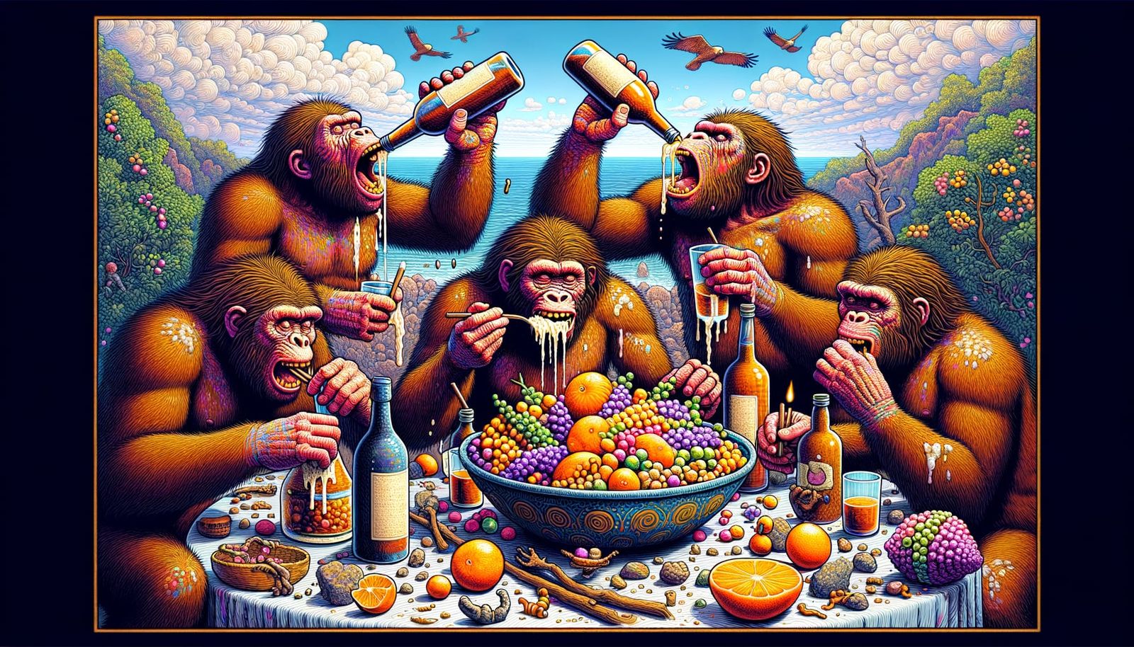 Neanderthals Feast on Giant Fermented Fruit in Lowbrow Art S...