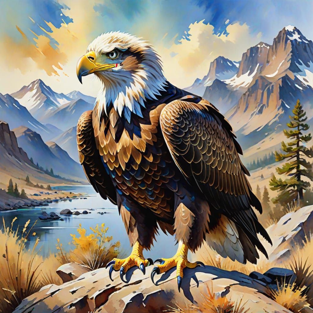 Gorgeous Eagle in Epic Impressionist Style