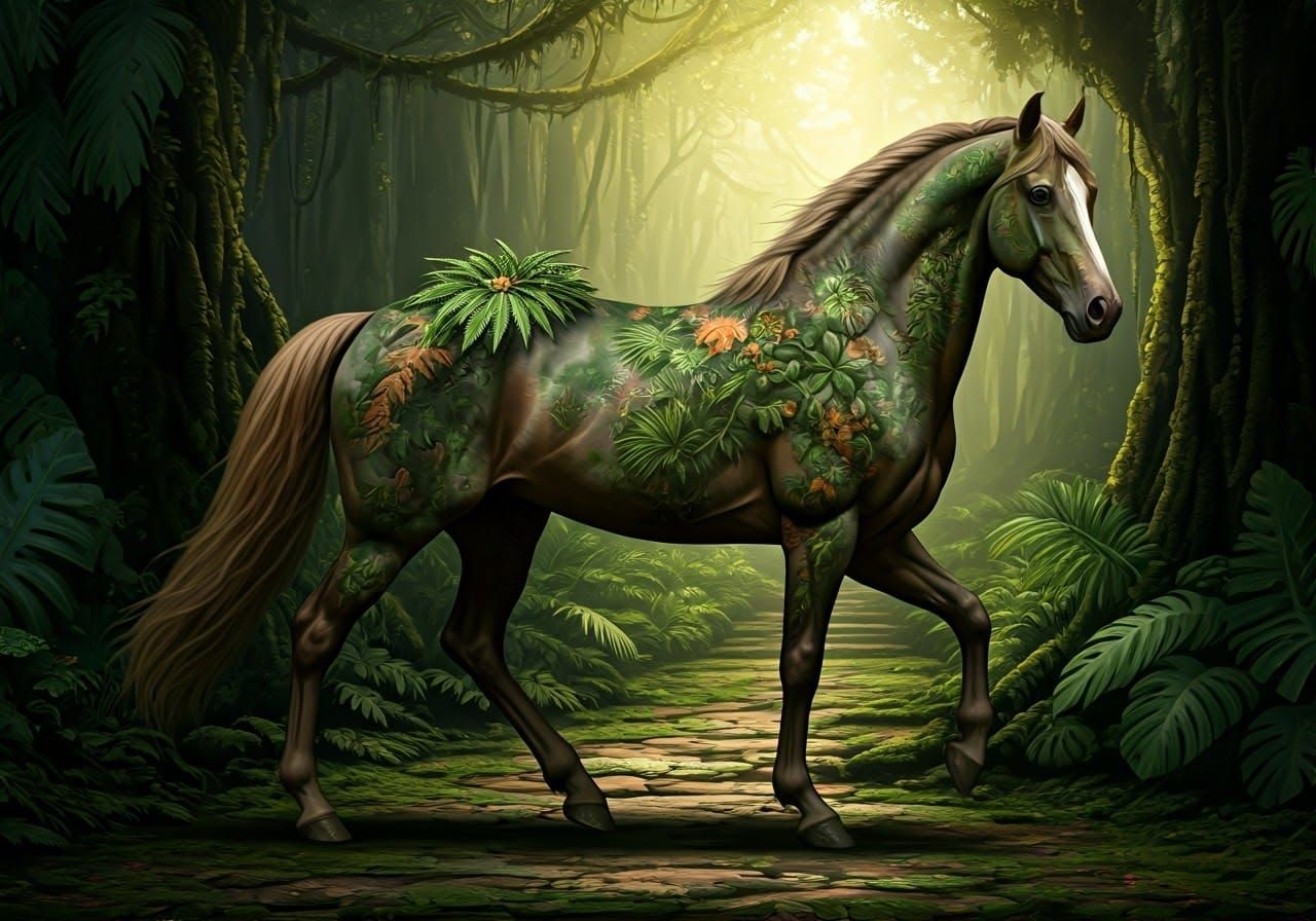 Tropical Rainforest Horse Concept Art