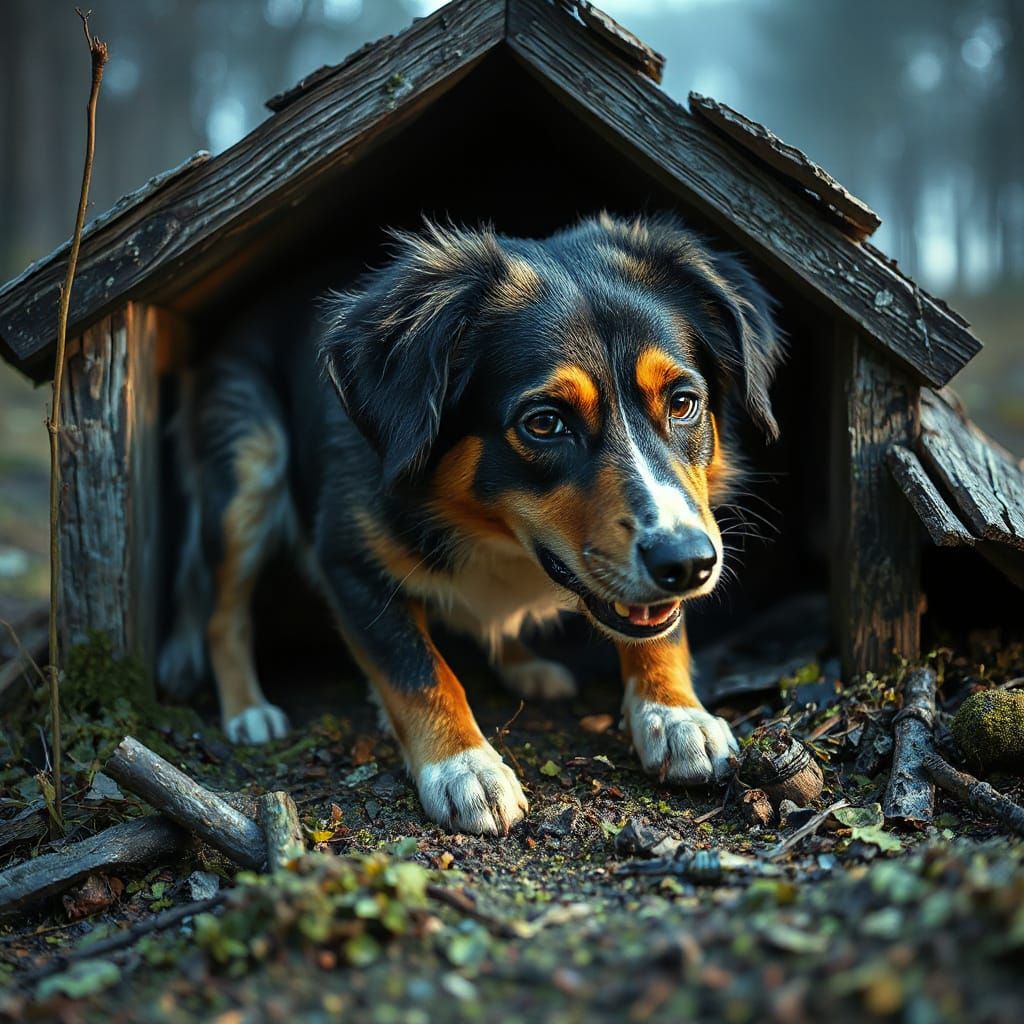 Cosmic Australian Shepherd Haunts the Stars in Vibrant, Irid...