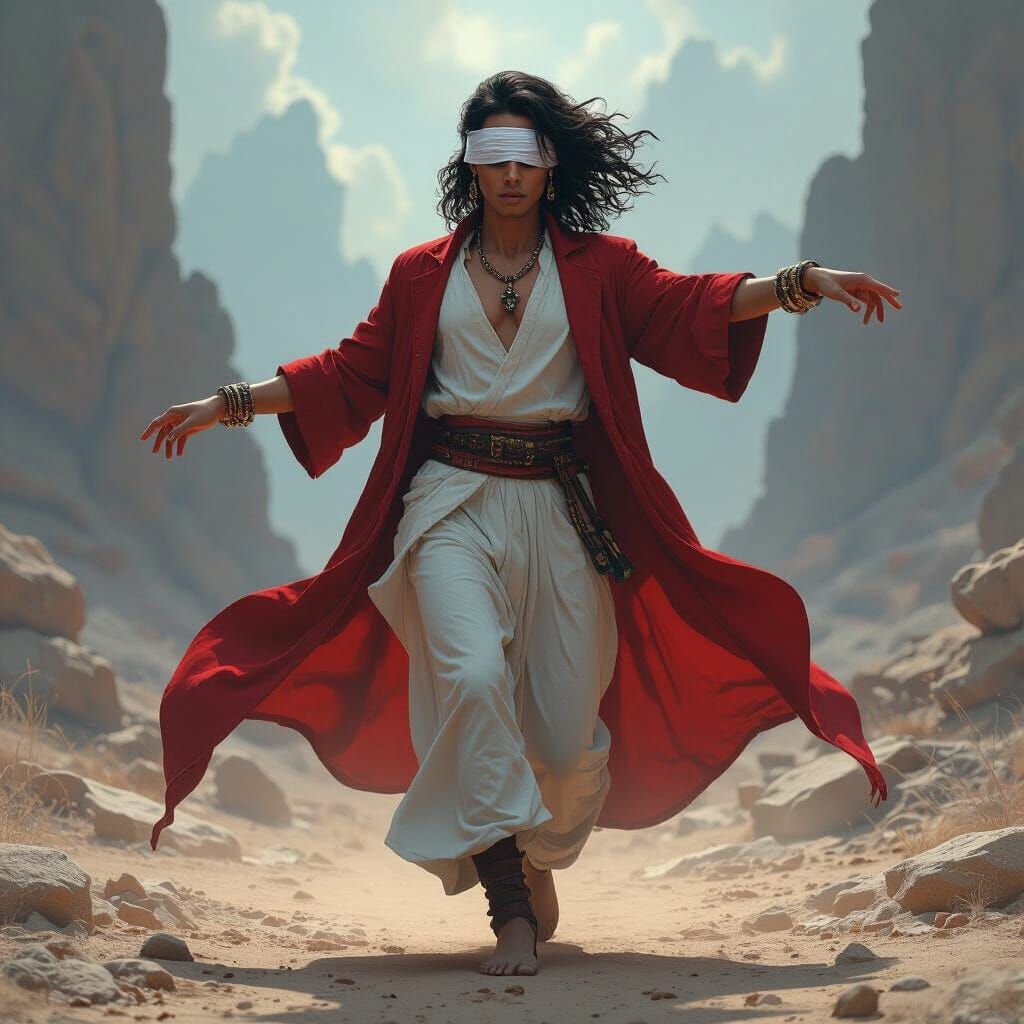 Androgynous Dancer in Cosmere Landscape