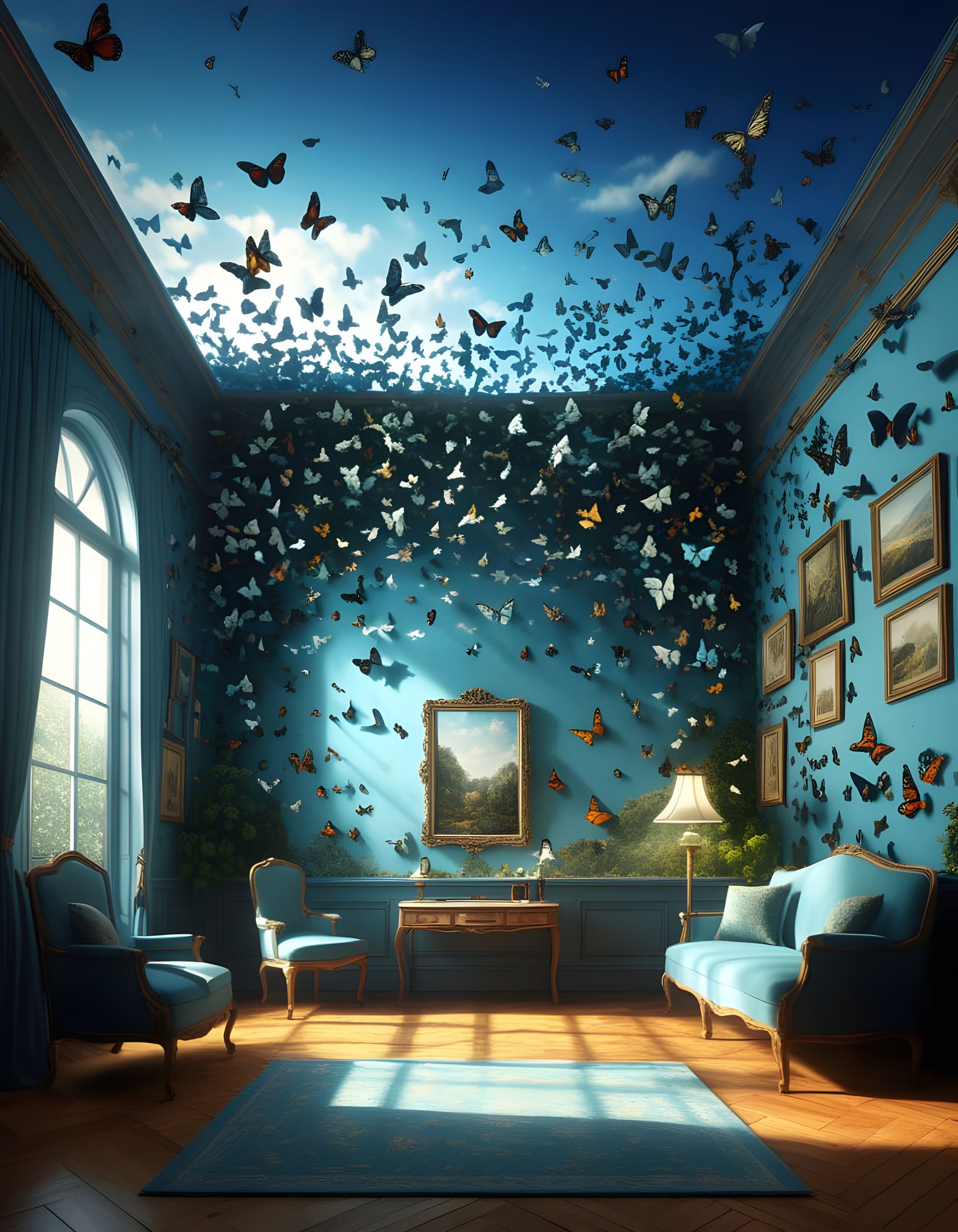 The butterfly room.