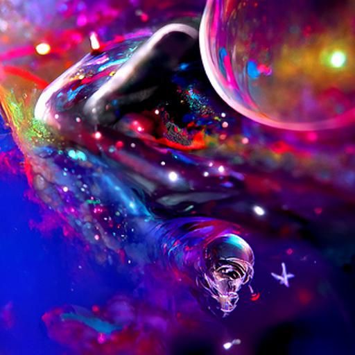 Cosmic Deep Space Holographic Illustration