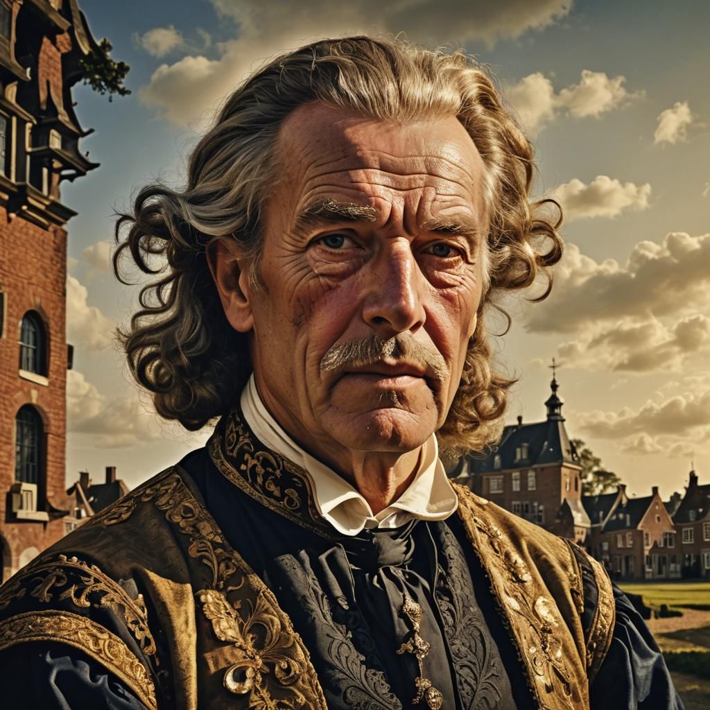 Baroque Portrait of a Dutch Gentleman in Landscape