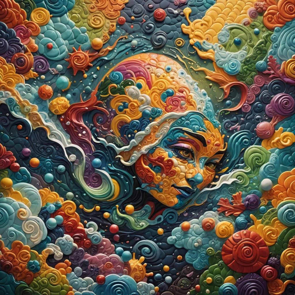 Hyperrealistic Quilted Scene in Splash Art Style