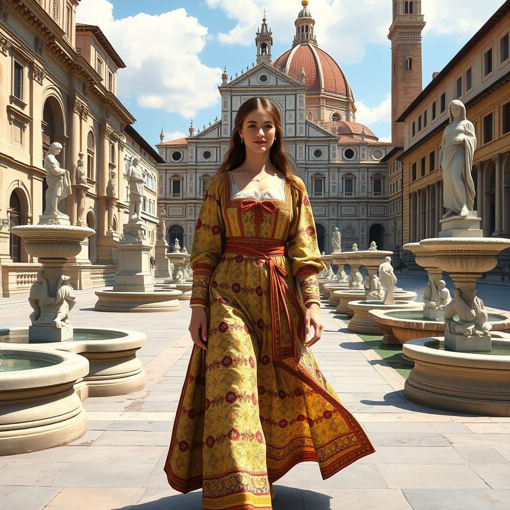 Renaissance Noblewoman in 15th Century Florence