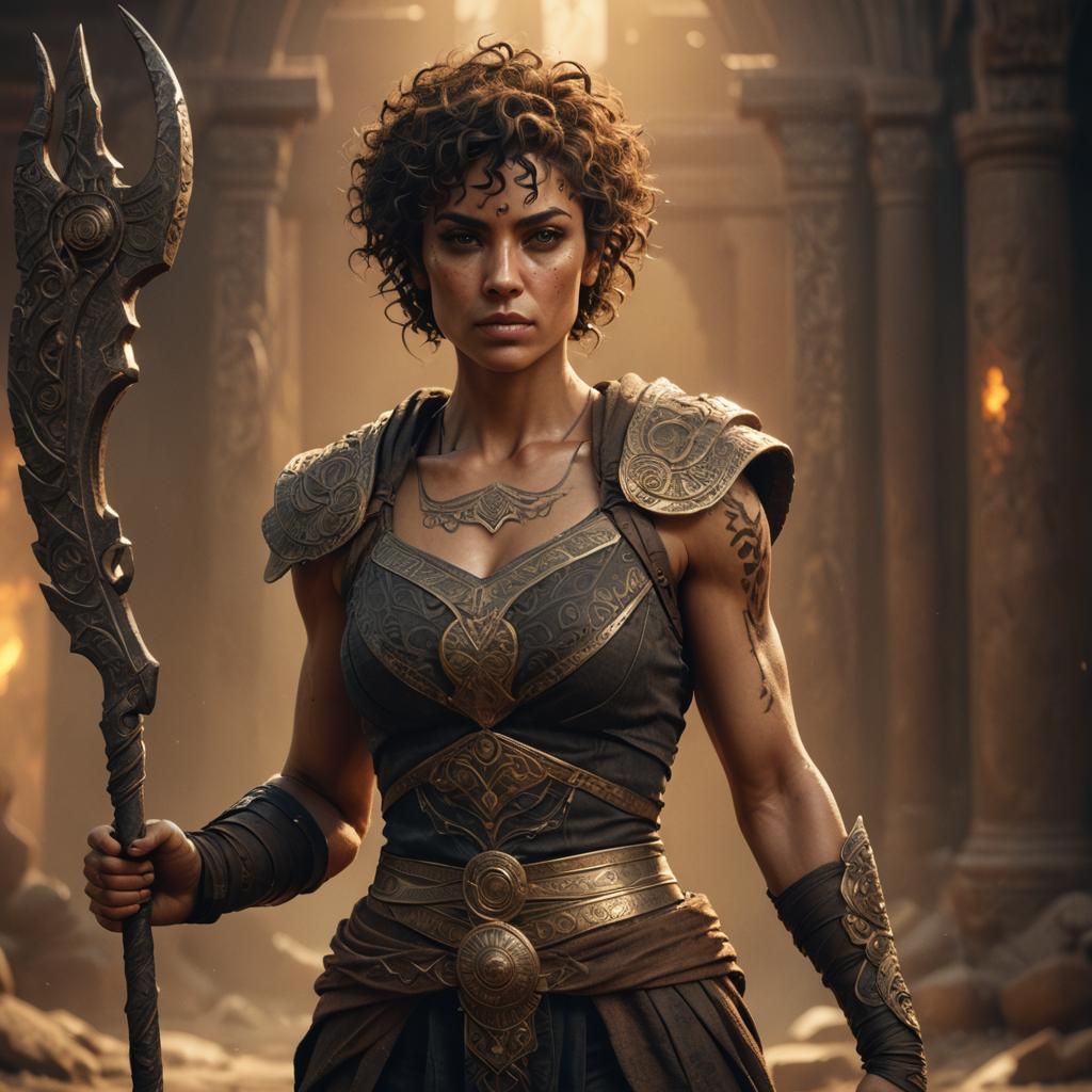 Muscular Woman Concept Art in Earthy Tones