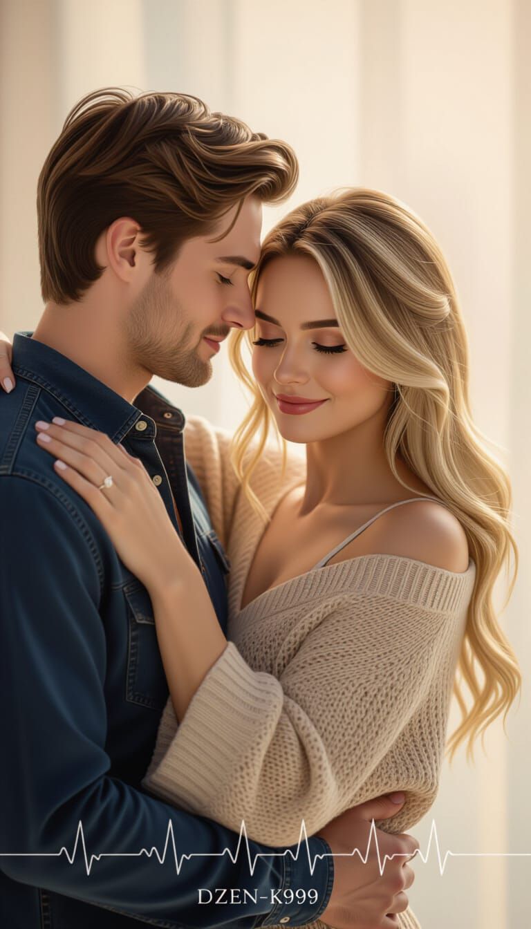 Tender Moment: Woman Listening to Lover's Heartbeat