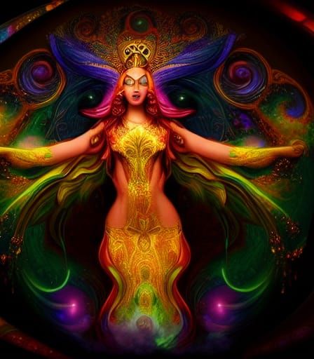 Goddess of Time: Hyperdetailed Astral Matte Painting