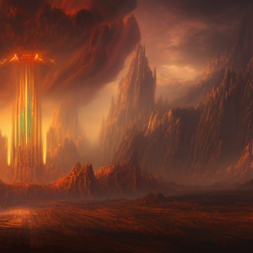 Detailed God Emperor in a Matte Painting