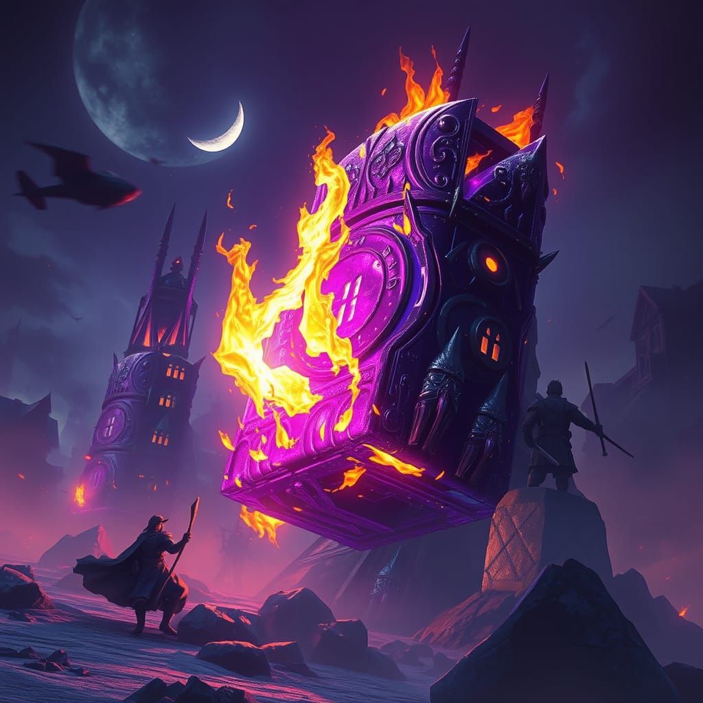 Dark Fantasy Hammer Mission in Purple and Yellow