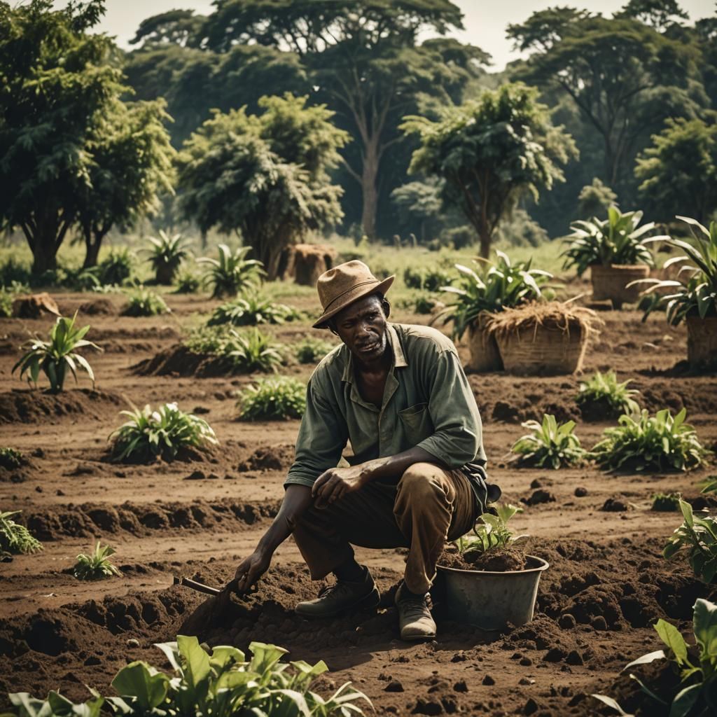 African Farmer: Cinematic Film Still