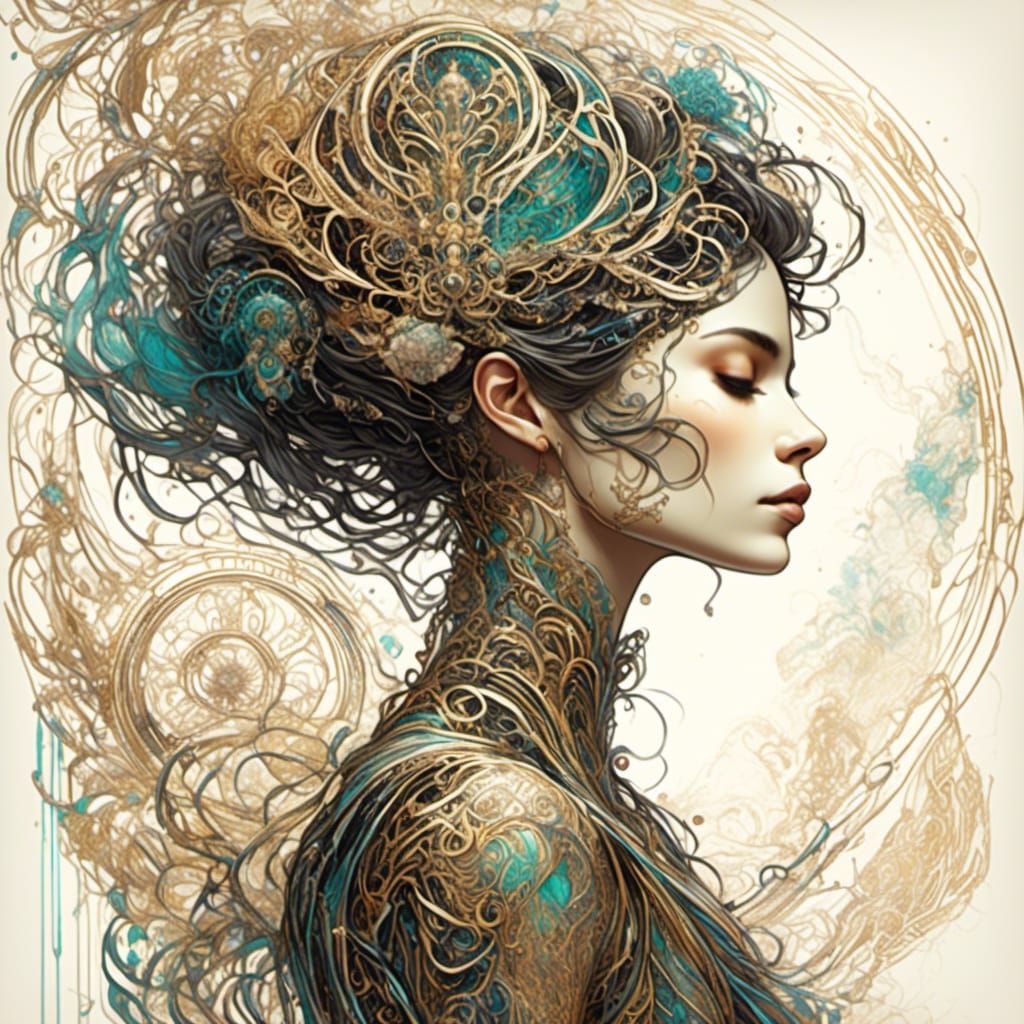 Central Nervous System as Iridescent Female Figure