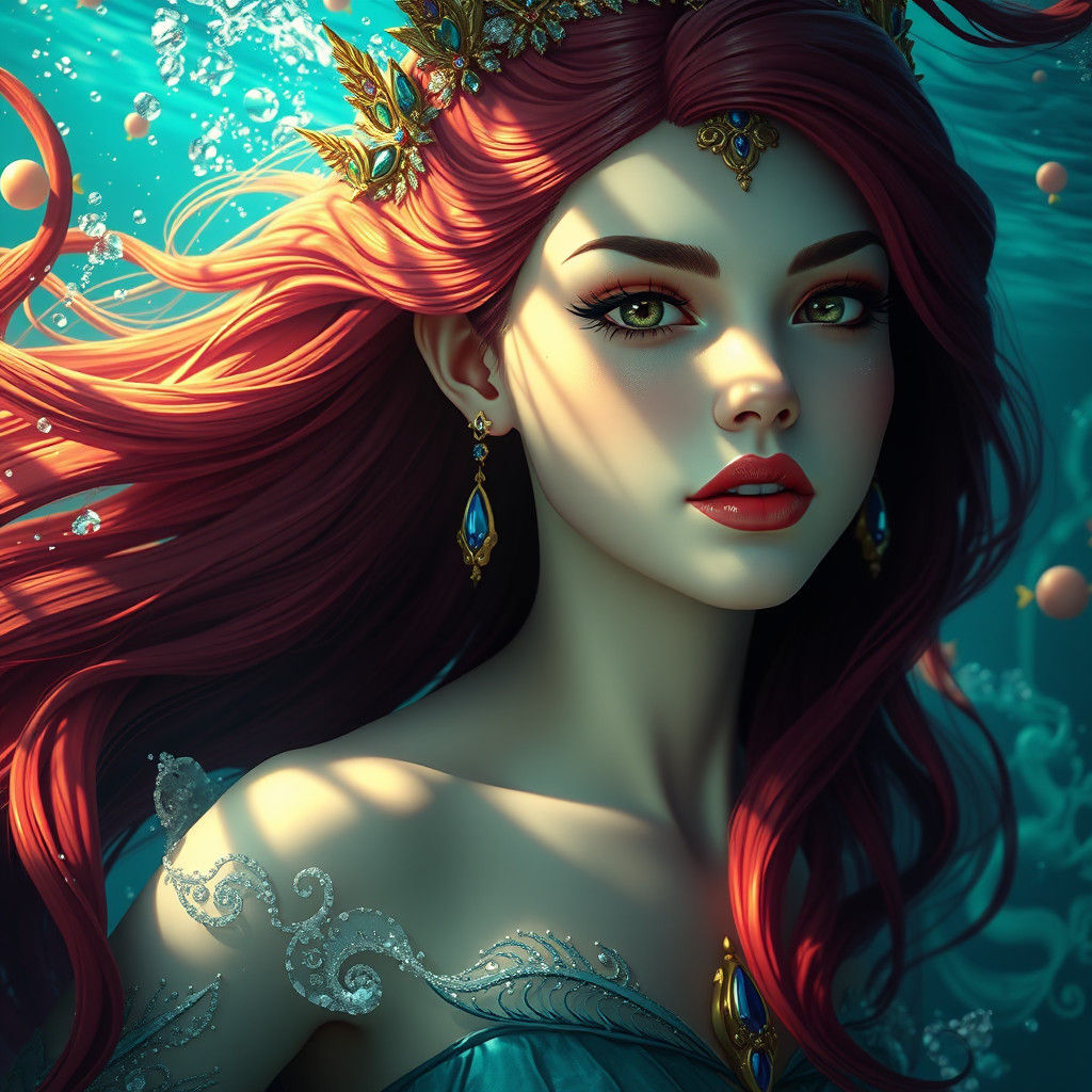 Fantastical Underwater Princess Concept Art