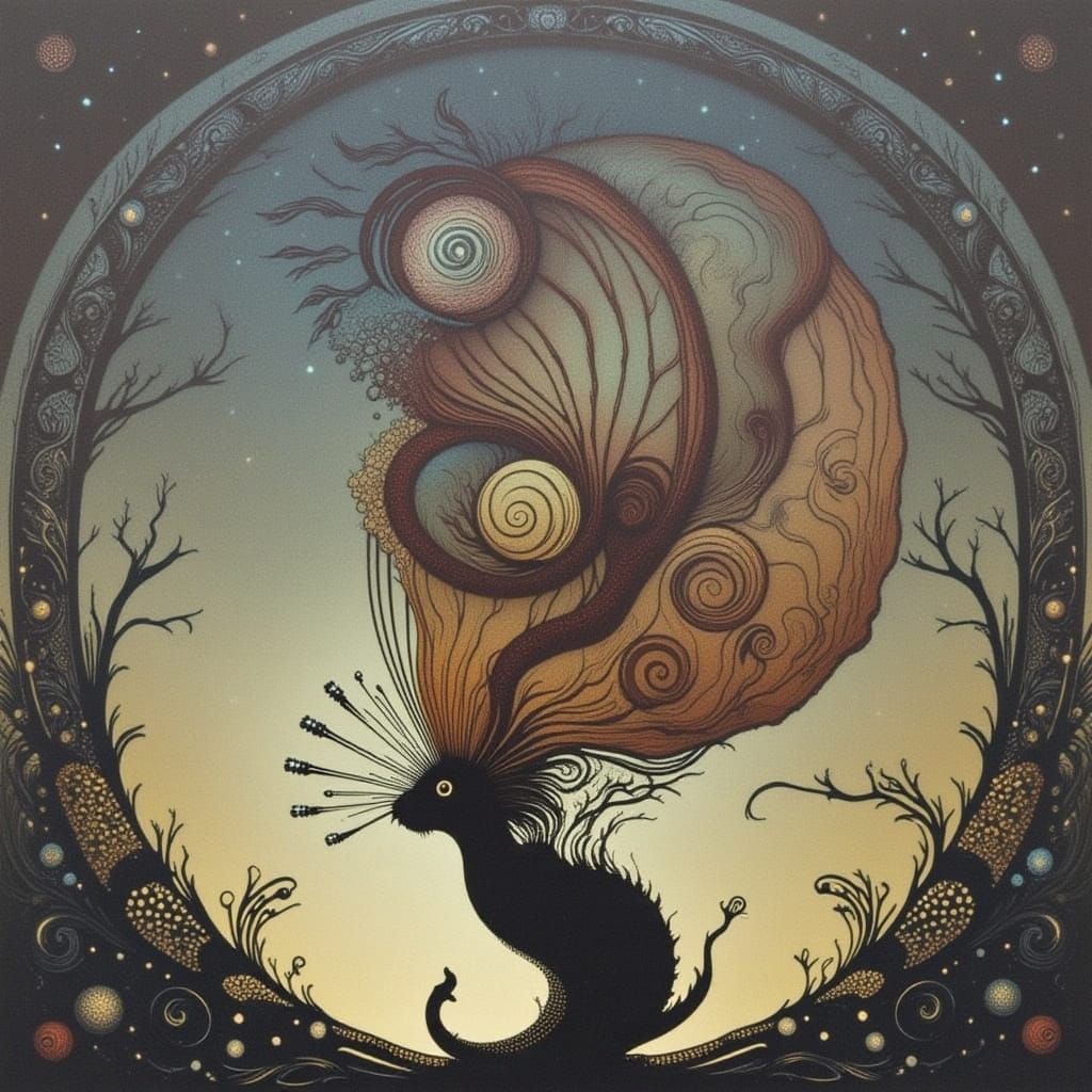 Abstract Blacklit Art with Luminous Flux