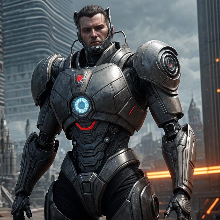 Sci-Fi Cyborg Character with Intricate Mech Details