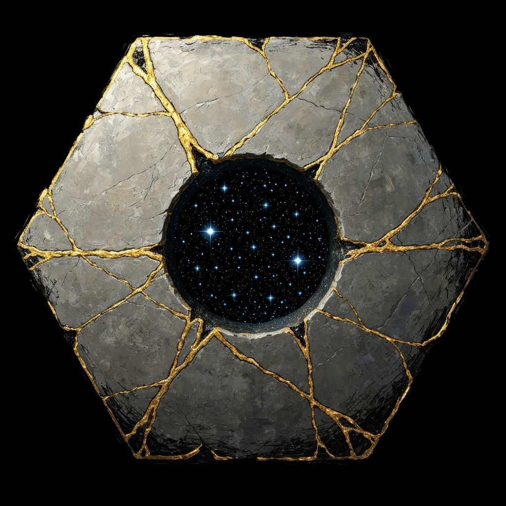 Mystical Stone Slab with Starry Void