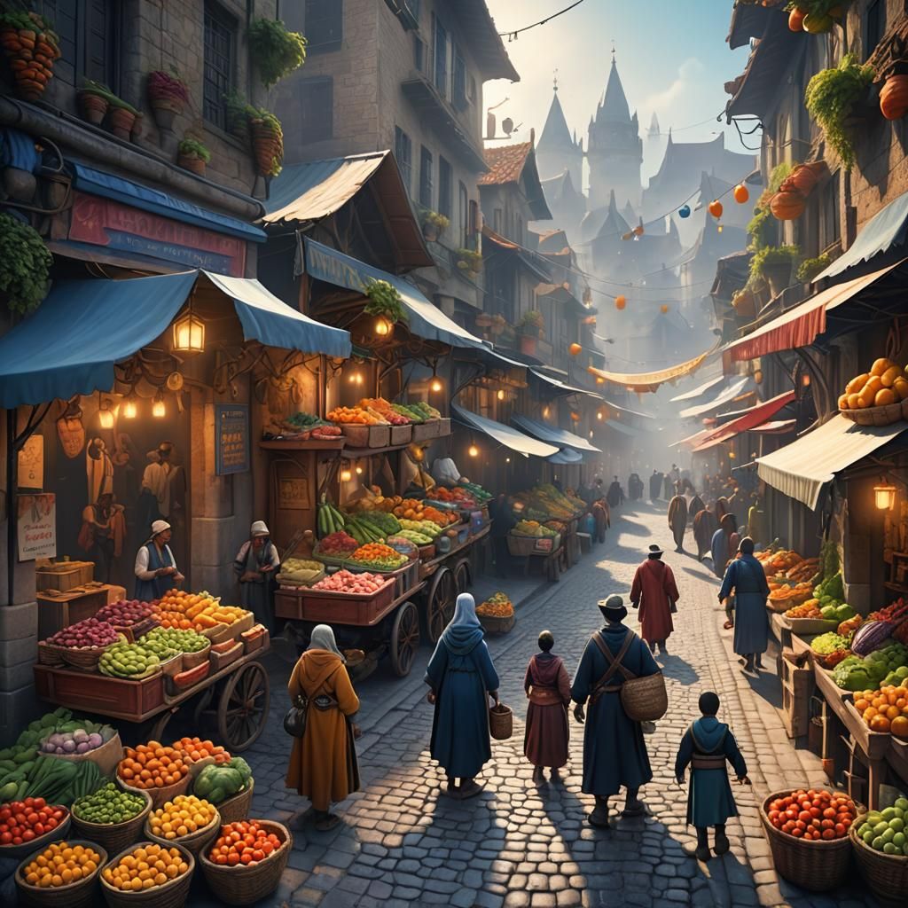 Vibrant Fantasy Marketplace in Unreal Engine 5