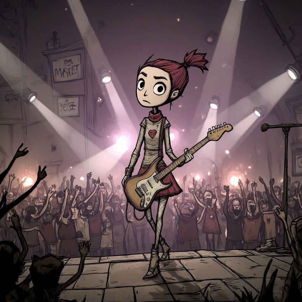 Galactic Rockstar in Neon Futuristic Concert