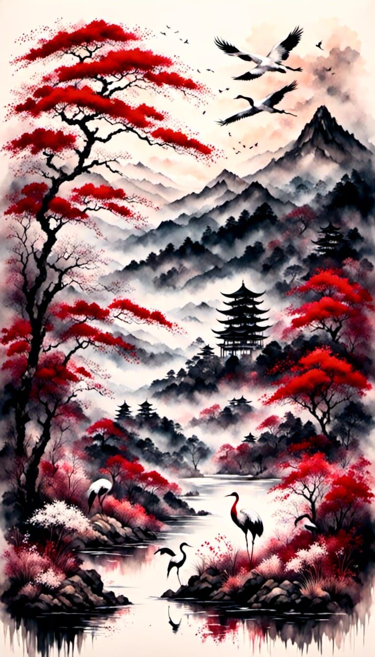 Japanese scroll painting