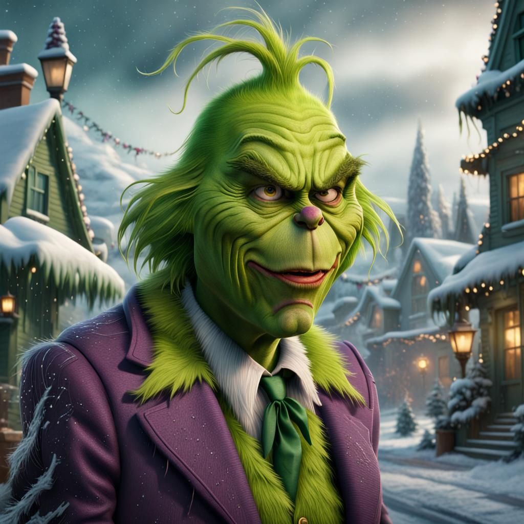 The Grinch as The Joker: Digital Matte Painting