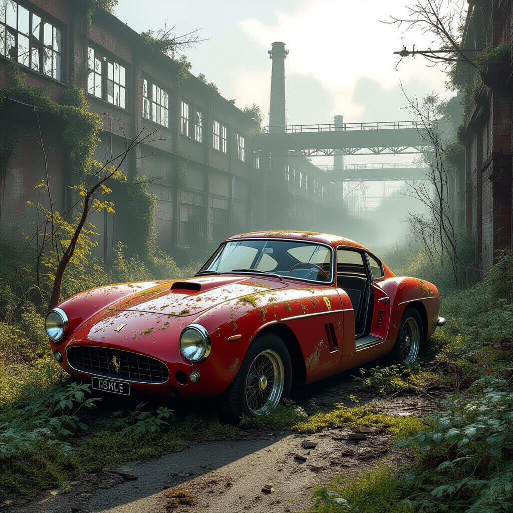 Moss Covered 1948 Ferrari Destroyed in Overgrown Field
