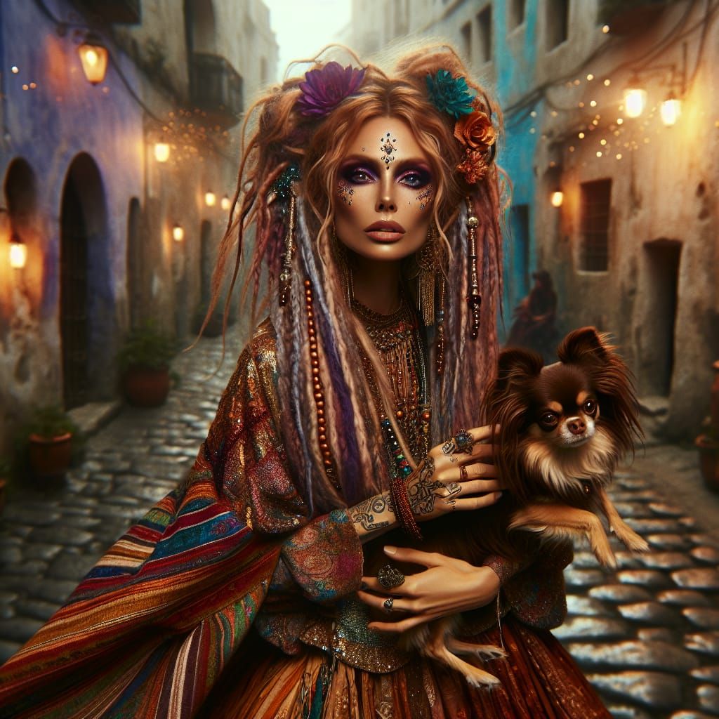 A strikingly beautiful woman, beautiful gaze, plum makeup, w...