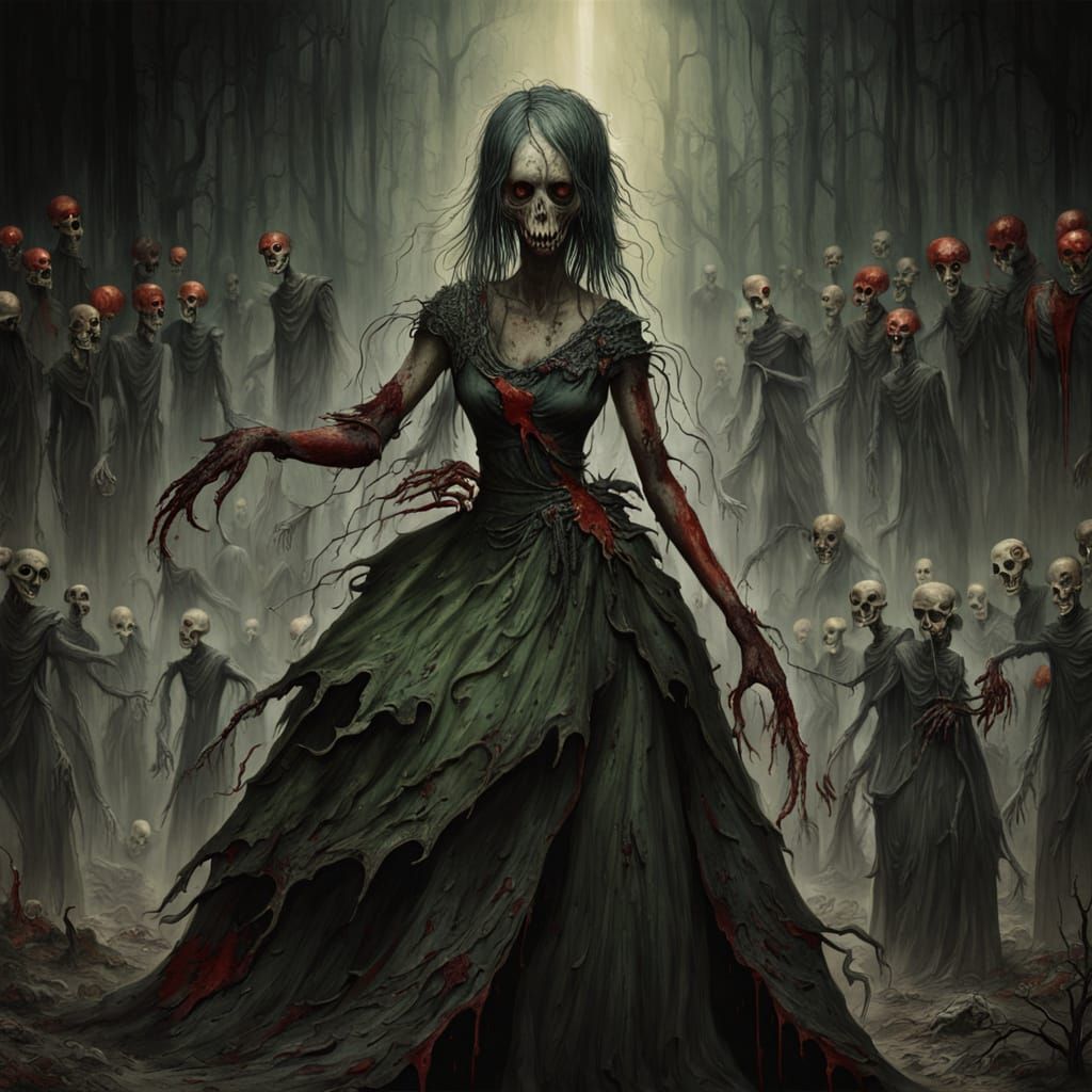 Zombies Ballroom Dancing at Surreal Prom Night