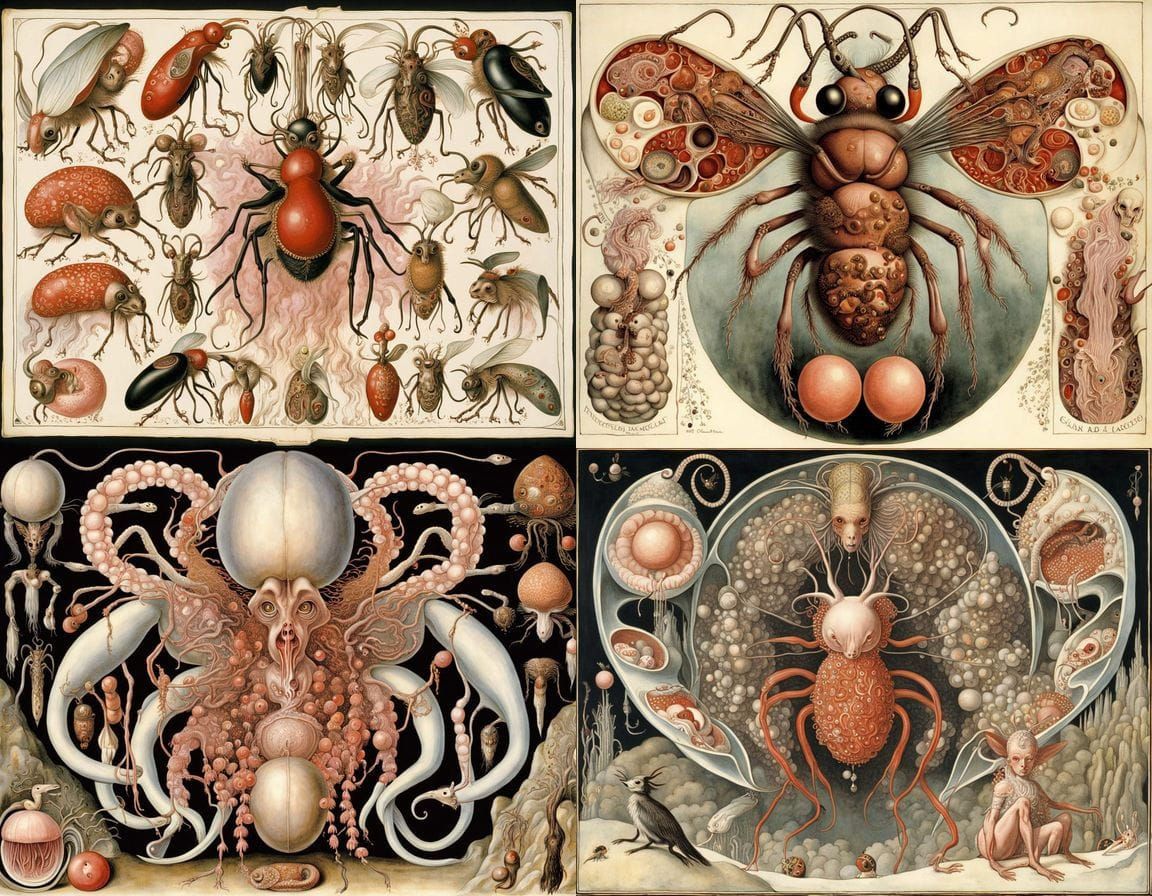 Surreal Greek Anatomy Study in Deep, Mysterious Colors