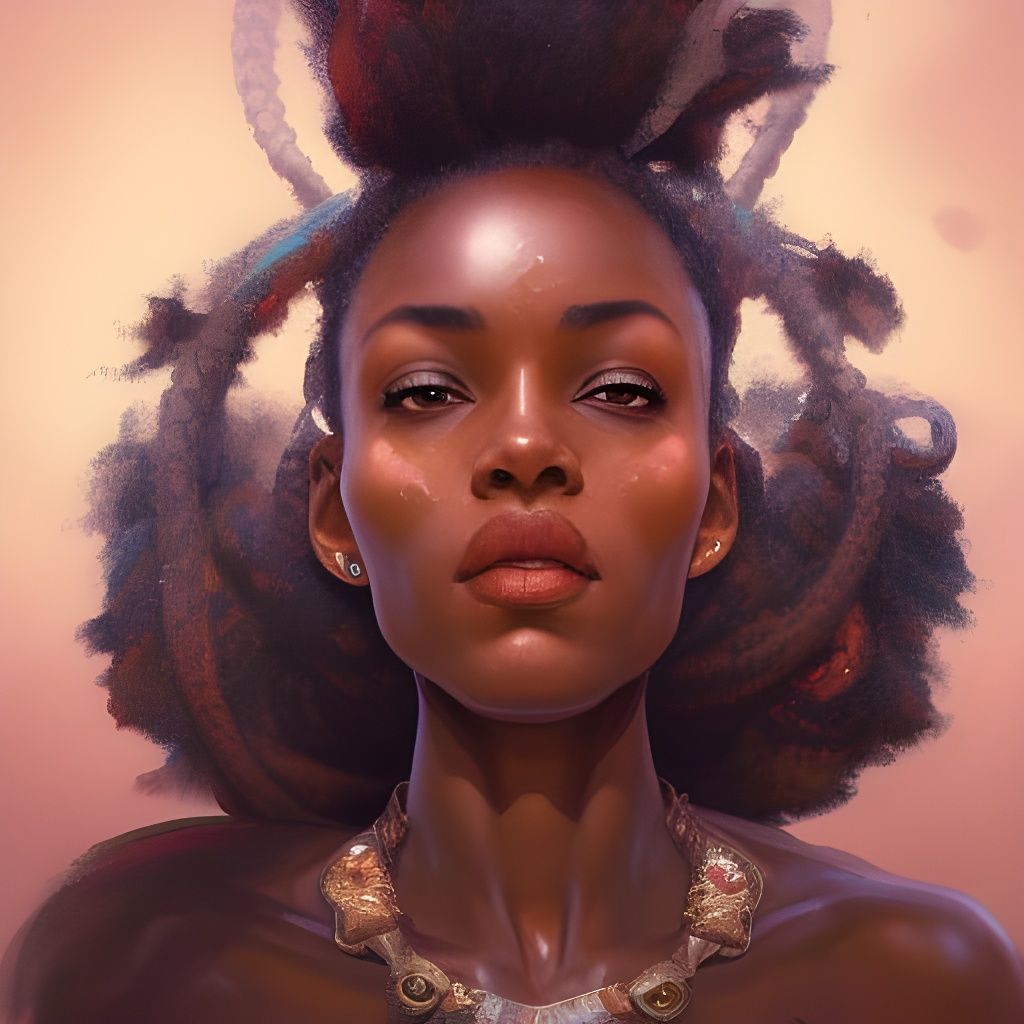 Hoodoo Queen Portrait in Hyperdetailed Style